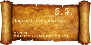Bagnovini Hajnalka névjegykártya